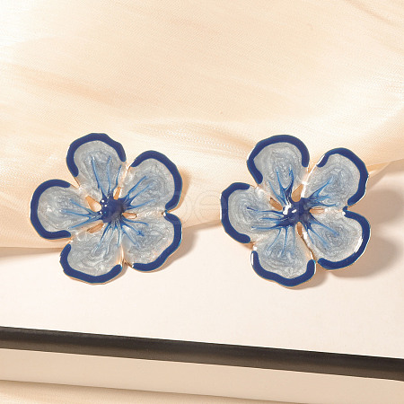 Flower Alloy Enamel Stud Earrings FS-WGEB1E1-01-1