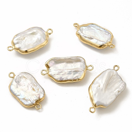 Baroque Natural Keshi Pearl Connector Charms PEAR-P004-11KCG-1