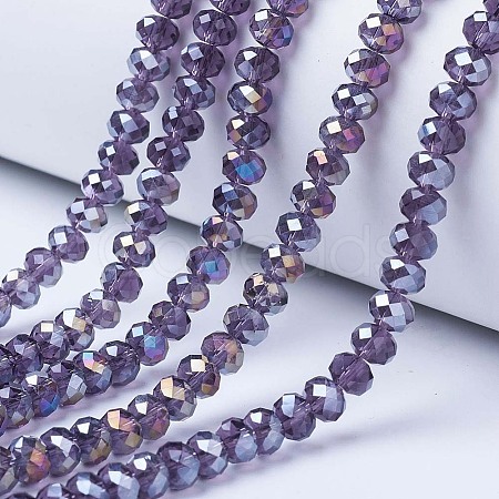 Electroplate Glass Beads Strands X-EGLA-A034-T8mm-B13-1