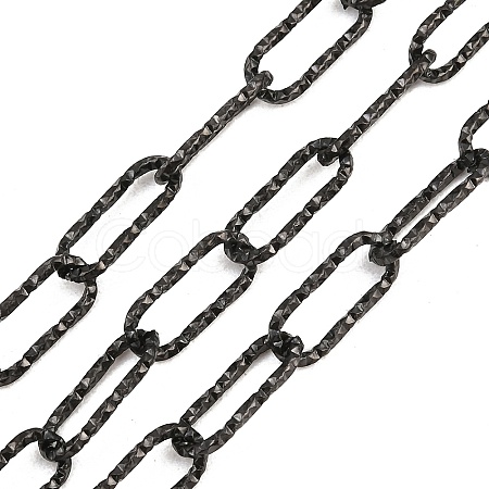 304 Stainless Steel Textured Paperclip Chains CHS-A007-01EB-1