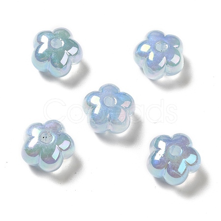 UV Plating Rainbow Iridescent Acrylic Beads PACR-M002-05C-1