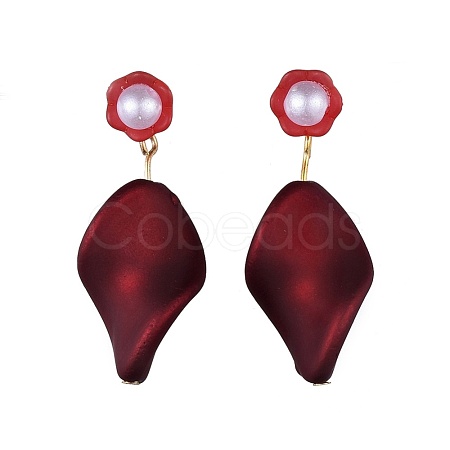Rubberized Style Acrylic Dangle Earrings EJEW-JE03366-02-1