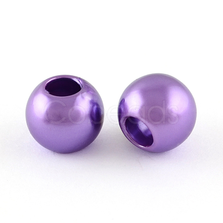 ABS Plastic Imitation Pearl European Beads X-MACR-R530-12mm-A64-1