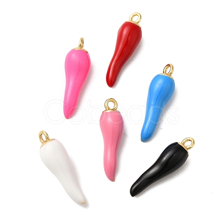 Rack Plating Brass Enamel Pendants KK-A229-30G-1