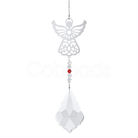 Teardrop Glass Hanging Suncatcher Pendant Decoration DJEW-PW0008-04A-1