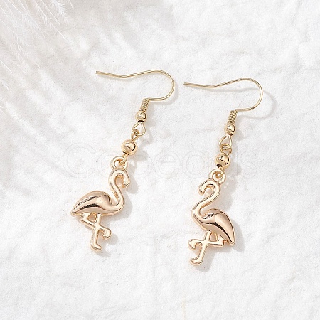 Crane Alloy Dangle Earrings EJEW-JE06699-1