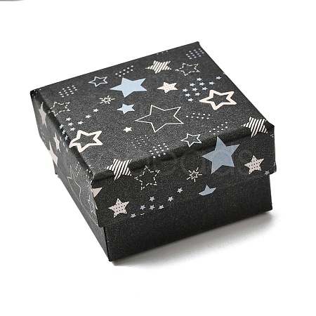 Star Print Paperboard Jewelry Gift Boxes CON-K016-01A-1