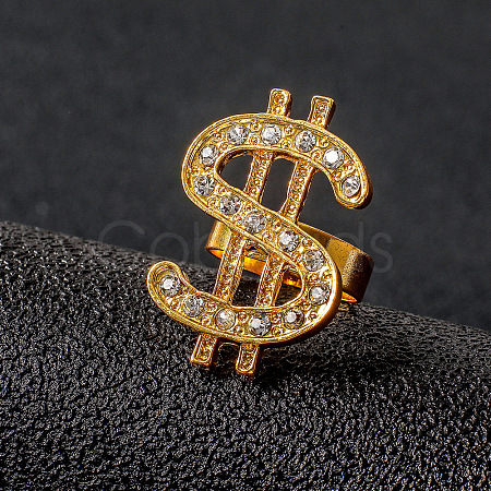 Alloy Rhinestone Adjustable Cuff Rings for Men FS-WGC468B-01-1