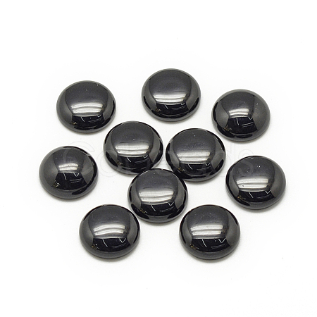 Synthetic Black Stone Cabochons G-R416-10mm-46-1-1