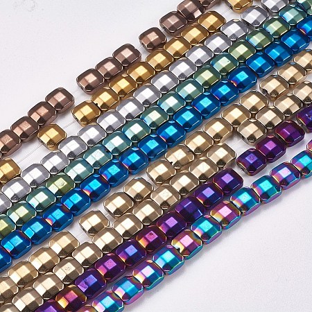Electroplated Non-magnetic Synthetic Hematite Beads Strands G-P367-E-1