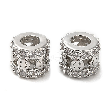 Rack Plating Brass Cubic Zirconia Beads KK-Z033-26P-1