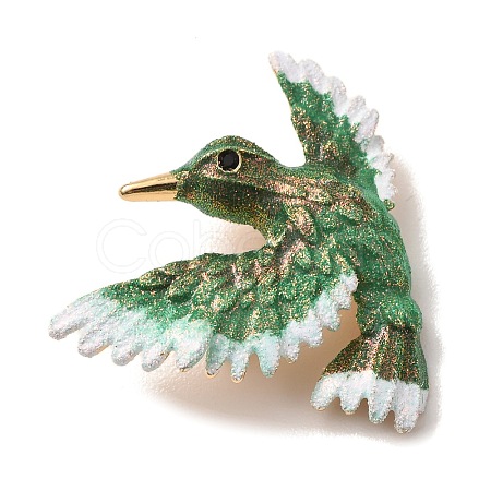 Alloy Hummingbird Brooch Pins AL-A002-03KCG-1