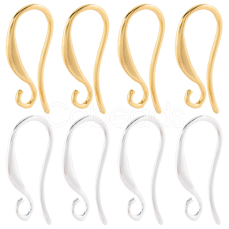 40Pcs 2 Colors Brass Earring Hooks KK-SC0006-52-1