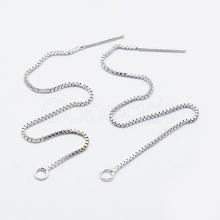 Brass Stud Earring Findings KK-K220-01A-P-1