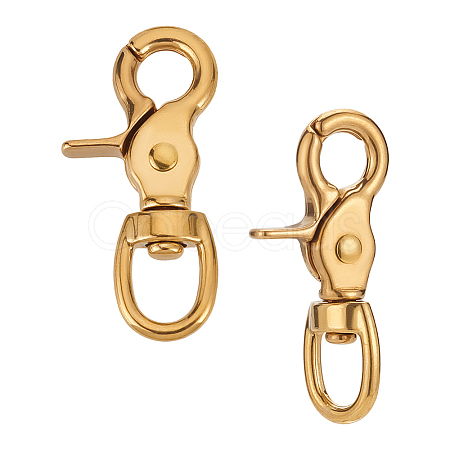 PandaHall Elite 2Pcs Brass Swivel Snap Hook Clasps FIND-PH0018-33-1