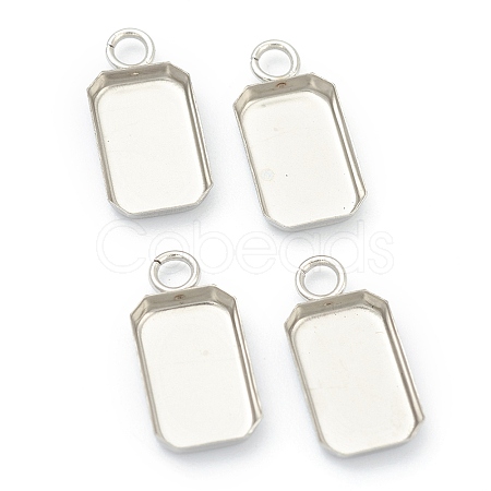 Non-Tarnish 201 Stainless Steel Pendant Cabochon Settings X-STAS-H143-31P-1