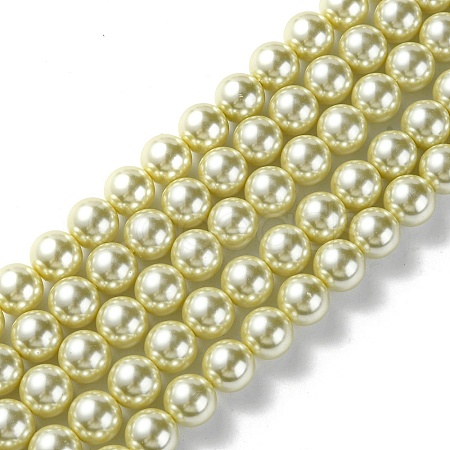 Eco-Friendly Dyed Glass Pearl Round Beads Strands HY-A002-12mm-RB012-1