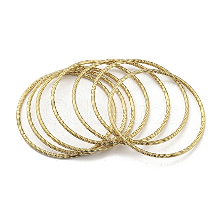 7Pcs PVD Vacuum Plating 202 Stainless Steel Bangle Sets BJEW-M317-11G-1