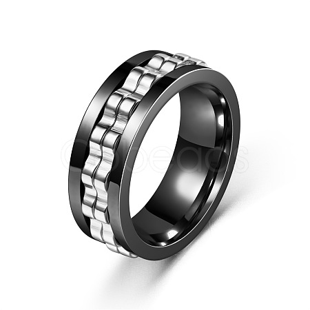 304 Stainless Steel Gear Rotatable Finger Rings FS-WGAD37A-24-1