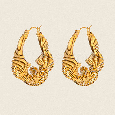 Twist 304 Stainless Steel Hoop Earrings JE2678-1-1