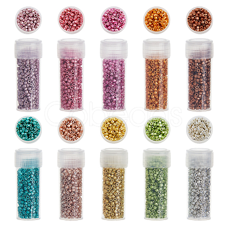 50G 10 Colors Cylinder Seed Beads SEED-DC0001-11-1