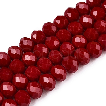 Opaque Solid Color Imitation Jade Glass Beads Strands LS-EGLA-A044-P8mm-D02-1