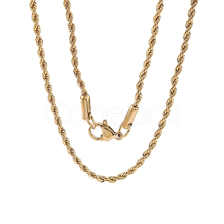 Trendy Men's 304 Stainless Steel Rope Chain Necklaces NJEW-M072-F-01-1