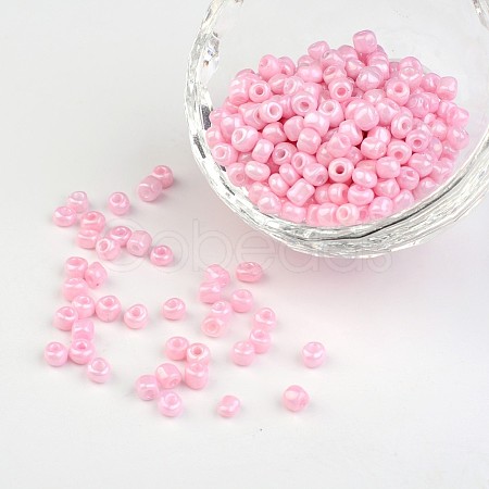 6/0 Opaque Colours Round Glass Seed Beads X-SEED-A010-4mm-55-1