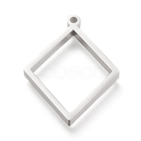 Non-Tarnish 304 Stainless Steel Open Back Bezel Pendants STAS-K208-08P-A-1