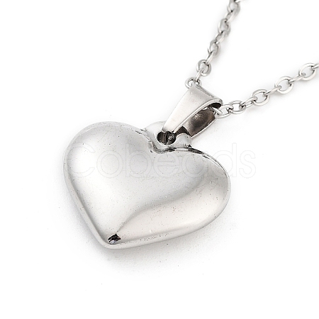 Non-Tarnish Heart 304 Stainless Steel Pendant Necklaces NJEW-G083-01B-P-1