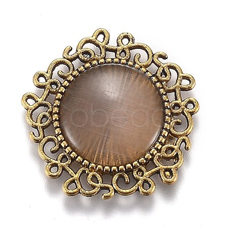 Hollow Retro Plastic Imitation Cat Eye Cabochons KK-Z004-01E-AG-1