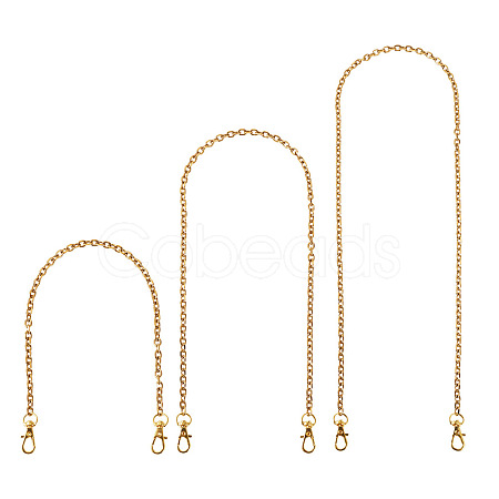 6Pcs 3 Style 304 Stainless Steel Cable Chain Purse Chains AJEW-TA00049-1