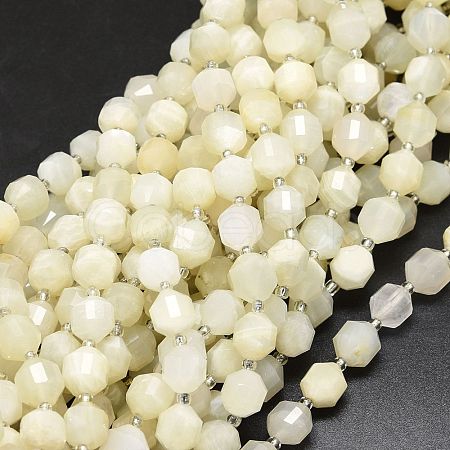 Natural White Moonstone Beads Strands G-O201B-92-1