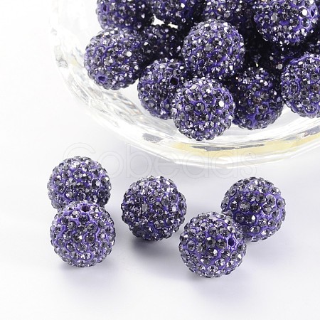 Polymer Clay Rhinestone Beads RB-H284-14MM-539-1