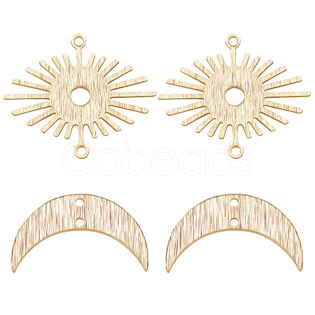 40Pcs 2 Styles Brass Connector Charms KK-BBC0005-50-1