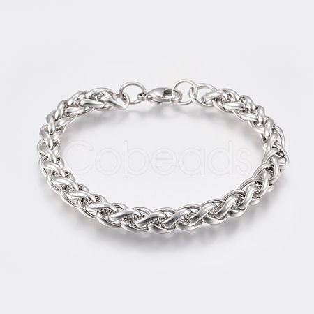 Tarnish Resistant Adjustable 304 Stainless Steel Chain Bracelets BJEW-K187-04P-1