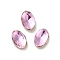 Glass Rhinestone Cabochons, Point Back & Back Plated, Faceted, Oval, Light Rose, 6x4x2mm