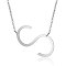 Non-Tarnish 201 Stainless Steel Initial Pendants Necklaces, with Cable Chains, Letter, Letter.S, 17.3~18.3 inch(44~46.5cm)x1.5mm, LetterS: 37x19.5x1mm