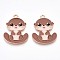 Alloy Enamel Pendants, Lead Free & Cadmium Free, Otter Shape Charms, Golden, Sienna, 28x22x1.2mm, Hole: 1.8mm