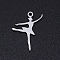 Non-Tarnish 201 Stainless Steel Laser Cut Pendants, Ballet Dancer, Stainless Steel Color, 17.5x13x1mm, Hole: 1.4mm