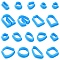 ABS Plastic Cookie Cutters, Geometrical Shape, Deep Sky Blue, Package Size: 200x110x25mm