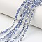 Electroplate Transparent Glass Beads Strands, Half Silver Plated, Faceted, Rondelle, Steel Blue, 2.9~3.3x2mm, Hole: 0.8mm, about 144~149pcs/strand, 36~37cm