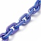 Handmade Opaque Acrylic Cable Chains, for Handbag Chain Making, Blue, Links: 31x19x5mm, 39.37 inch(1m)/strand