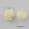 Resin Cabochons, Flower, Creamy White, 8x4mm