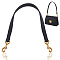 Leather Bag Straps, with Alloy Swivel Eye Bolt Snap Hooks, Black, 51.8x2.35x0.5cm