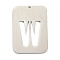 Non-Tarnish 304 Stainless Steel Pendants, Rectangle with Alphabet, Hollow, Letter.W, 32x22x1mm, Hole: 1.5mm