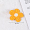 Ornament Accessories, Polyester Computerized Embroidery Cloth Iron On/Sew On Patches, Appliques, Flower, Gold, 51mm