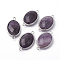 Platinum Plated Brass Amethyst Links connectors, Faceted, Oval, 26.5x15x6mm, Hole: 1~2mm