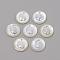 Freshwater Shell Pendants, Flat Round & Tree, Platinum, 16x3.5~4mm, Hole: 1.2mm