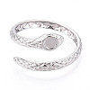 304 Stainless Steel Cuff Rings Components STAS-N113-06P-2